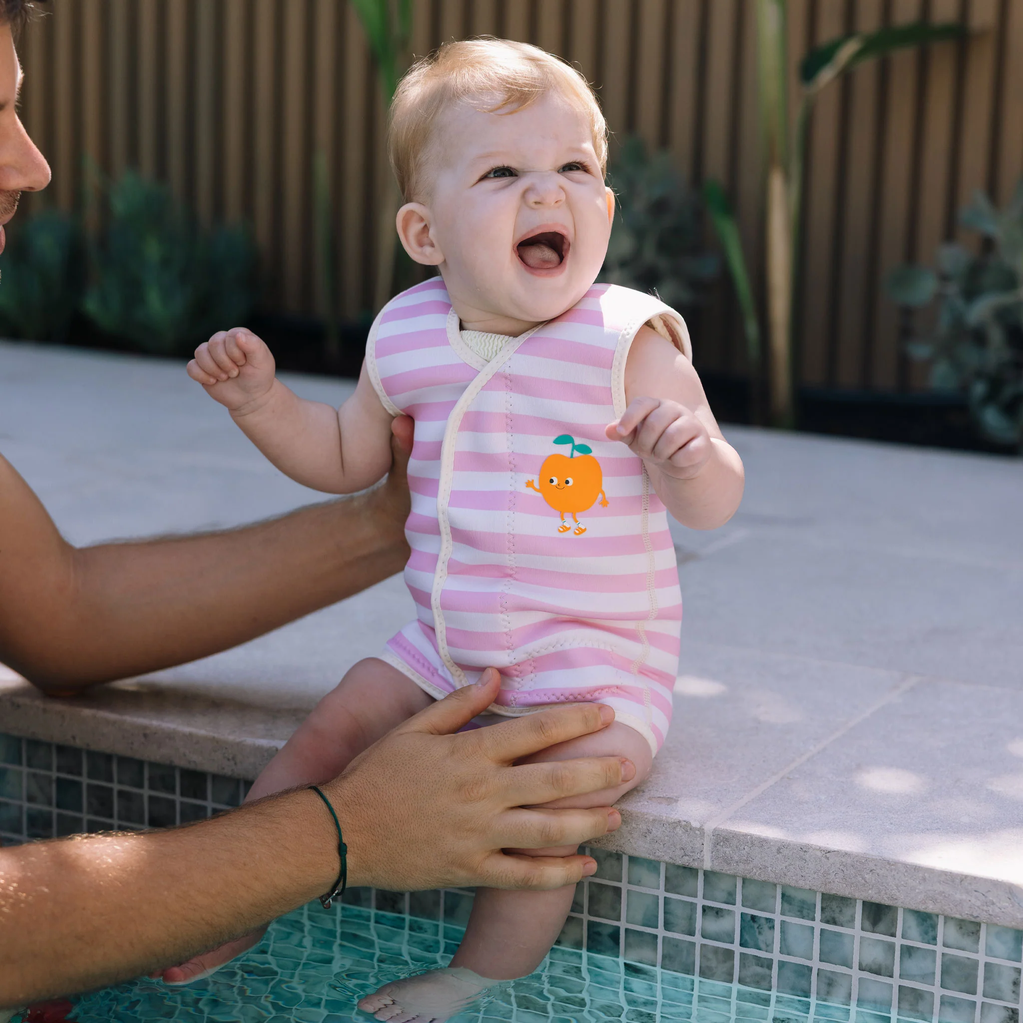 Baby Wetsuit - Poppy the Peach Pink Stripe - Image 3