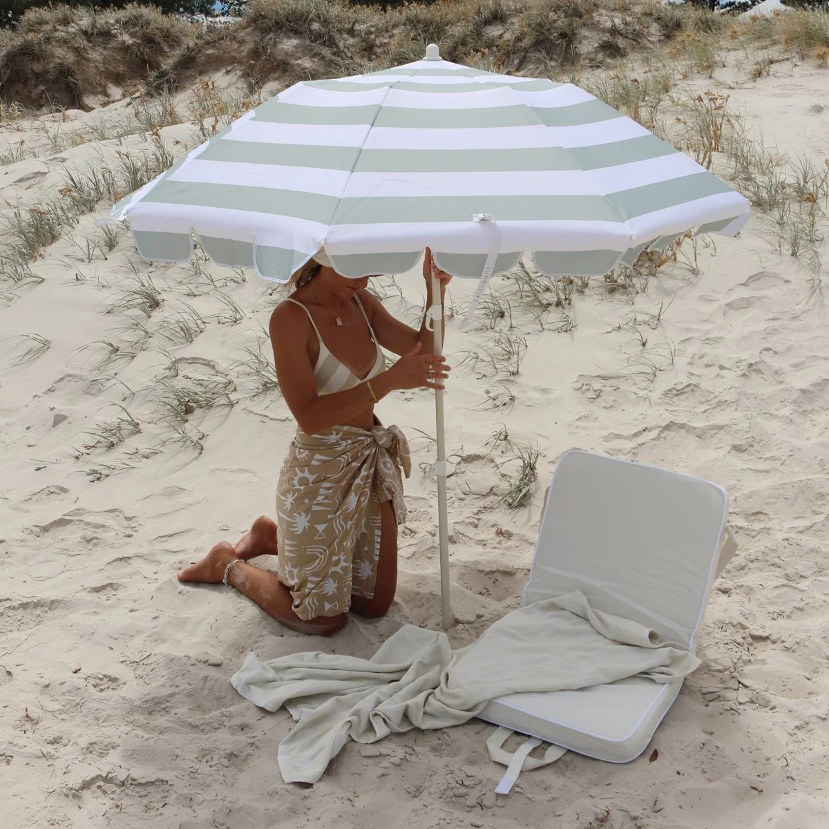 Compact Beach Umbrella - Sea Sage - Image 2