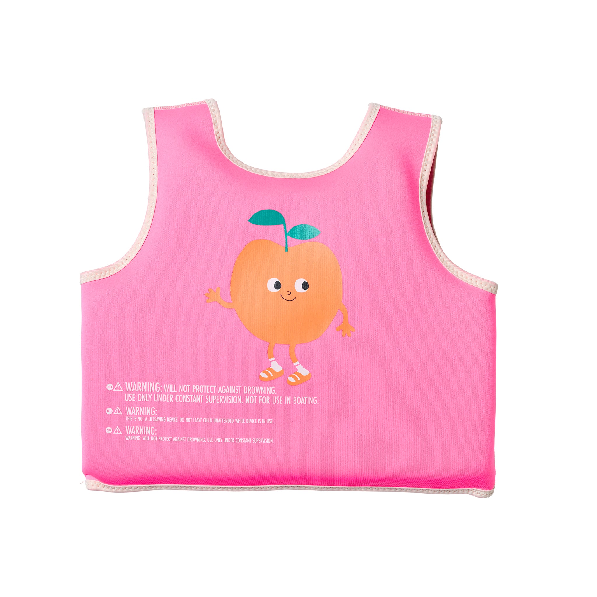 Kids Swim Vest 3-6 - Poppy the Peach Neon Pink - Image 8