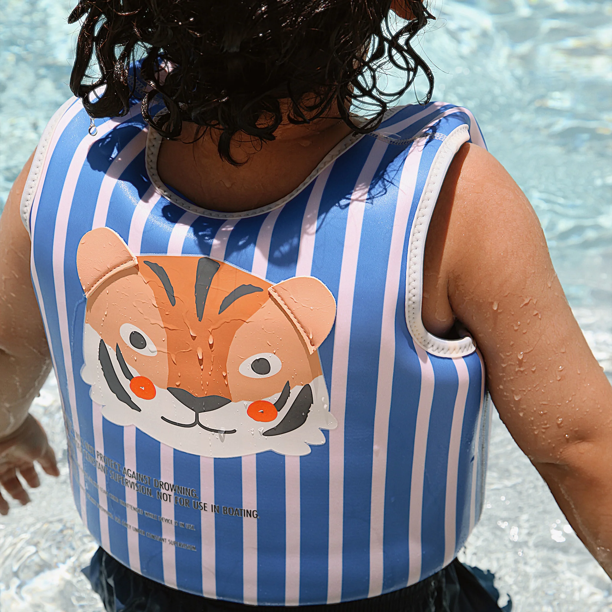 Kids Swim Vest 3-6 - Tino the Tiger Blue - Image 2