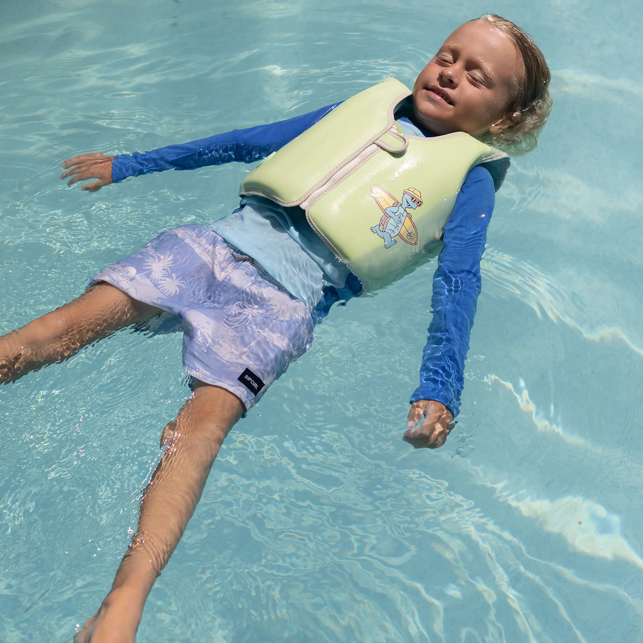 Kids Swim Vest 3-6 Shred Turtle Aqua - Image 3