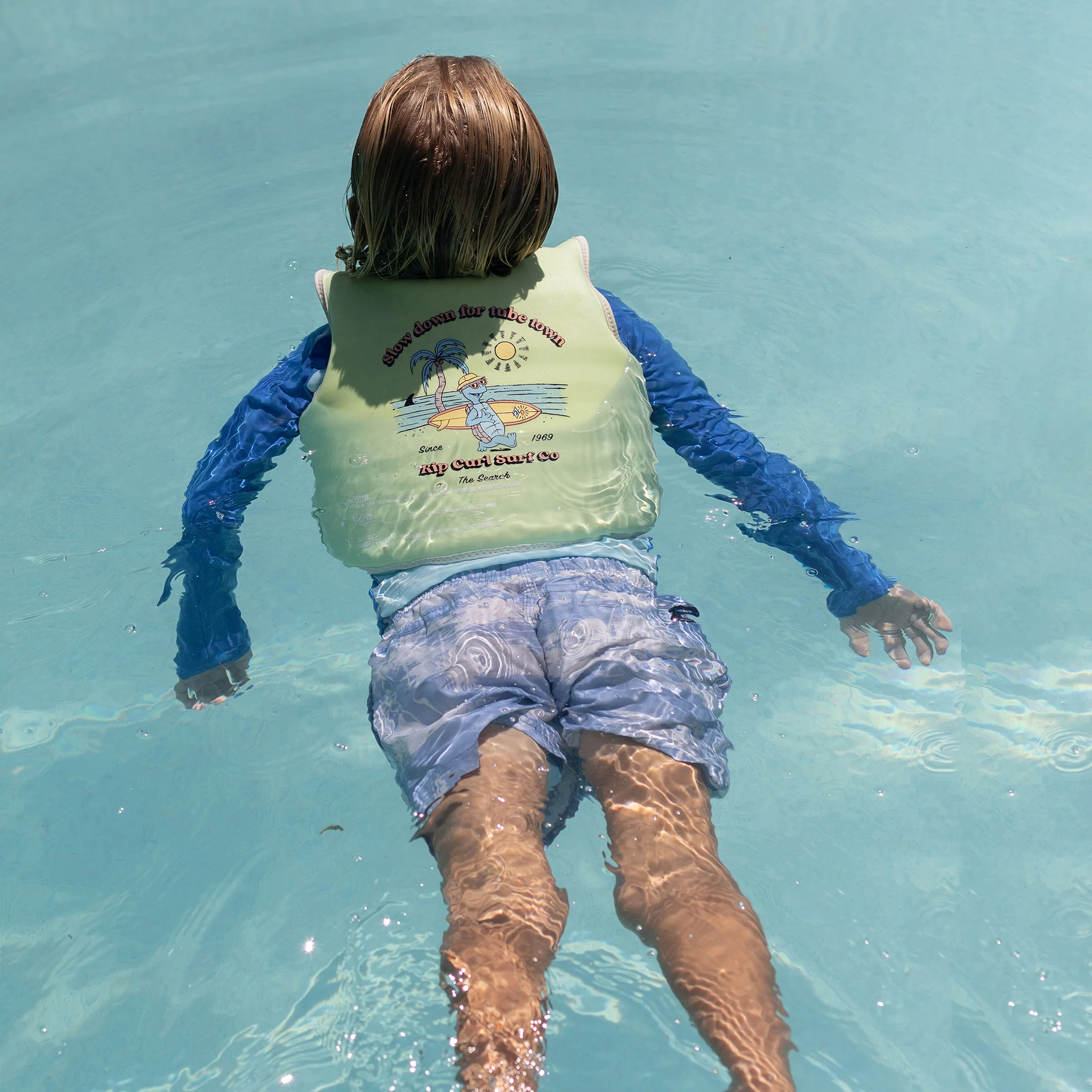 Kids Swim Vest 3-6 Shred Turtle Aqua - Image 4