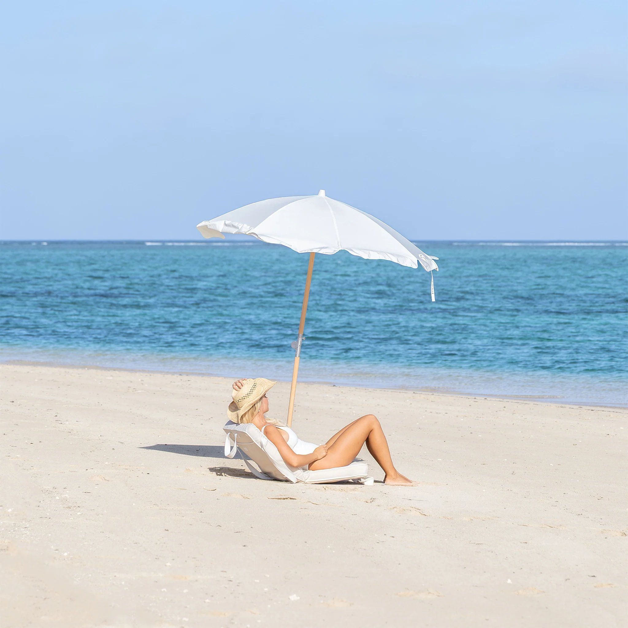 Luxe Beach Umbrella - Cream - Image 2