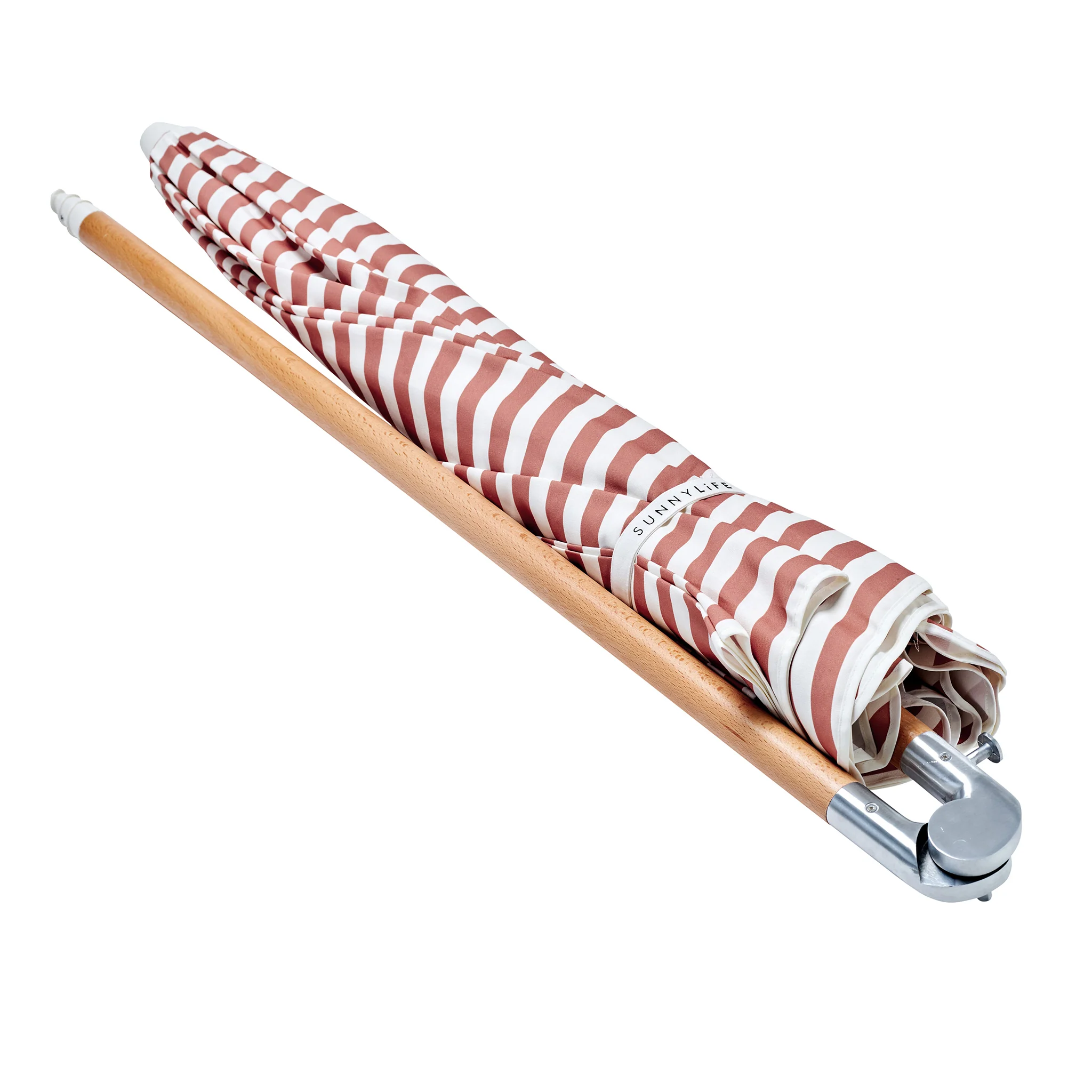 Luxe Beach Umbrella - Tierra Clay Stripe - Image 7