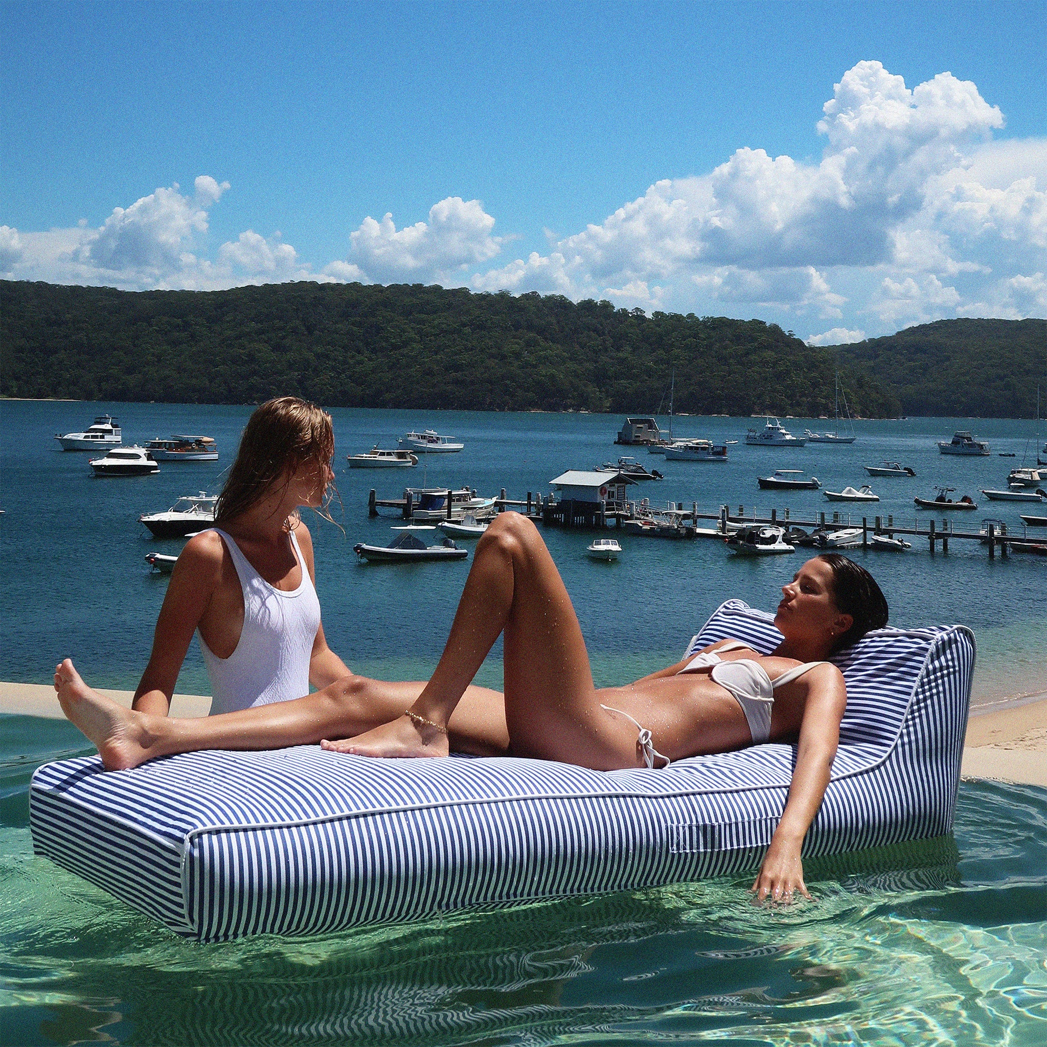 Luxe Lie-On Lounger - Navy Stripe - Image 3