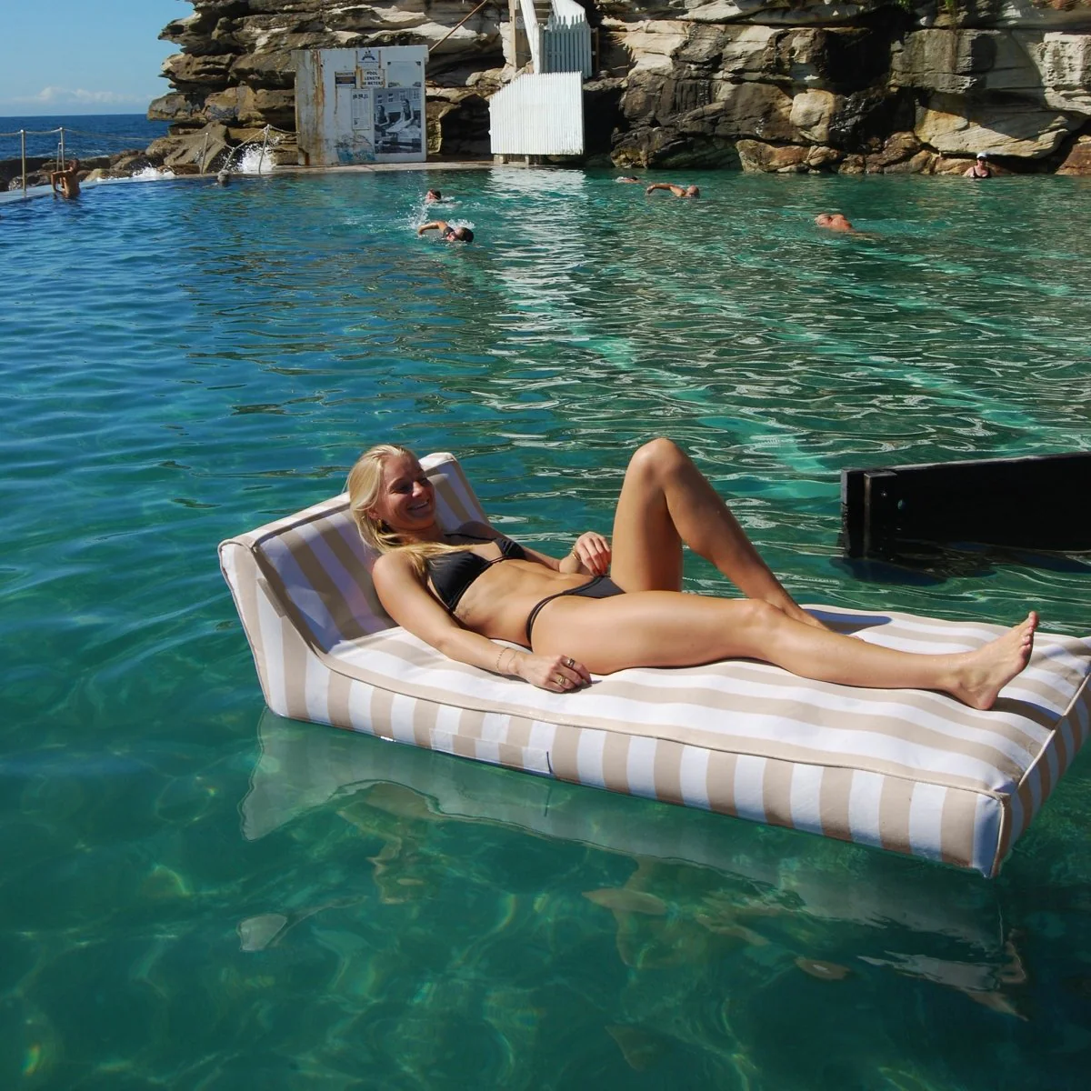 Luxe Lie-On Lounger - Oyster Stripe - Image 5