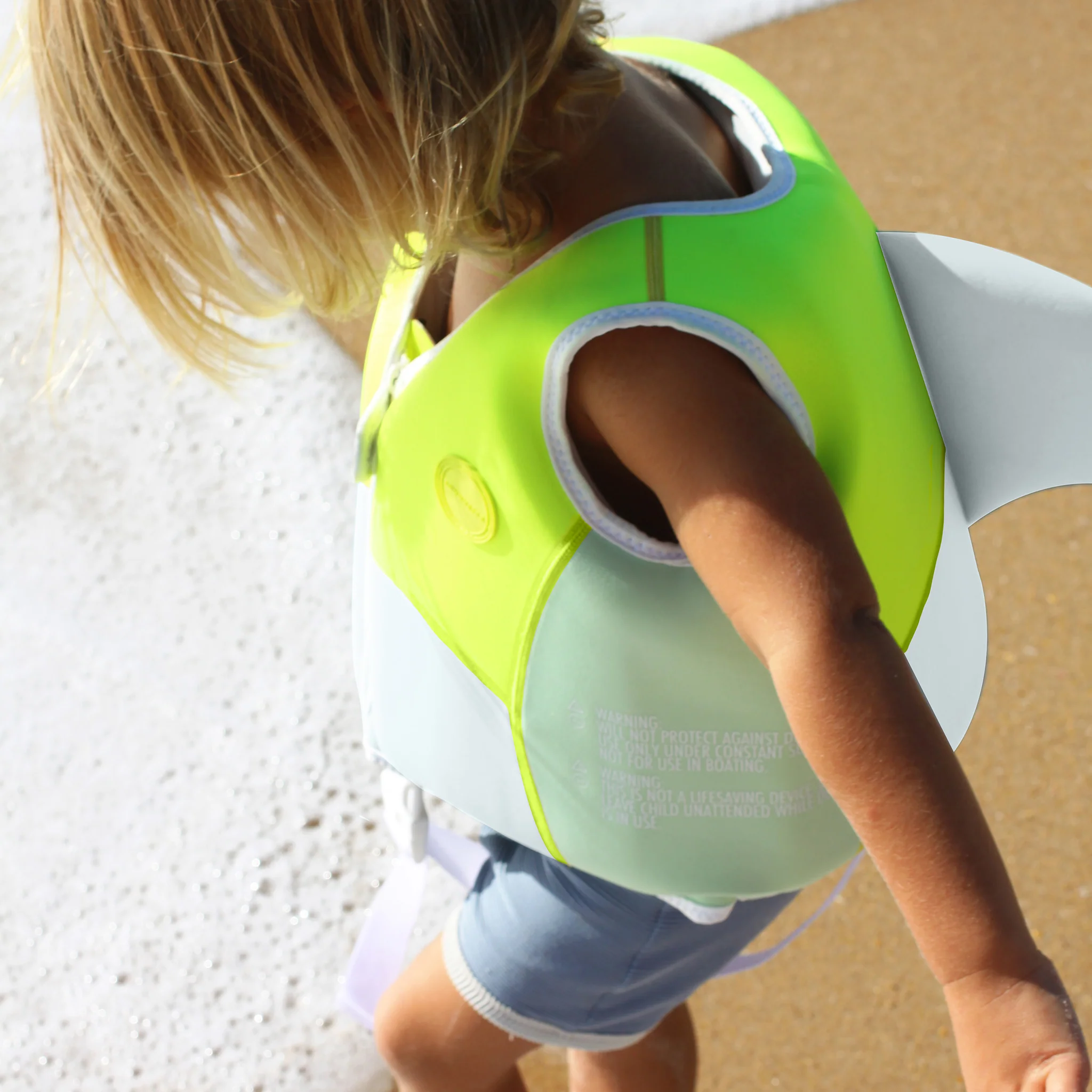 Swim Vest 1-2 - Shark Tribe Blue Neon Citrus - Image 6