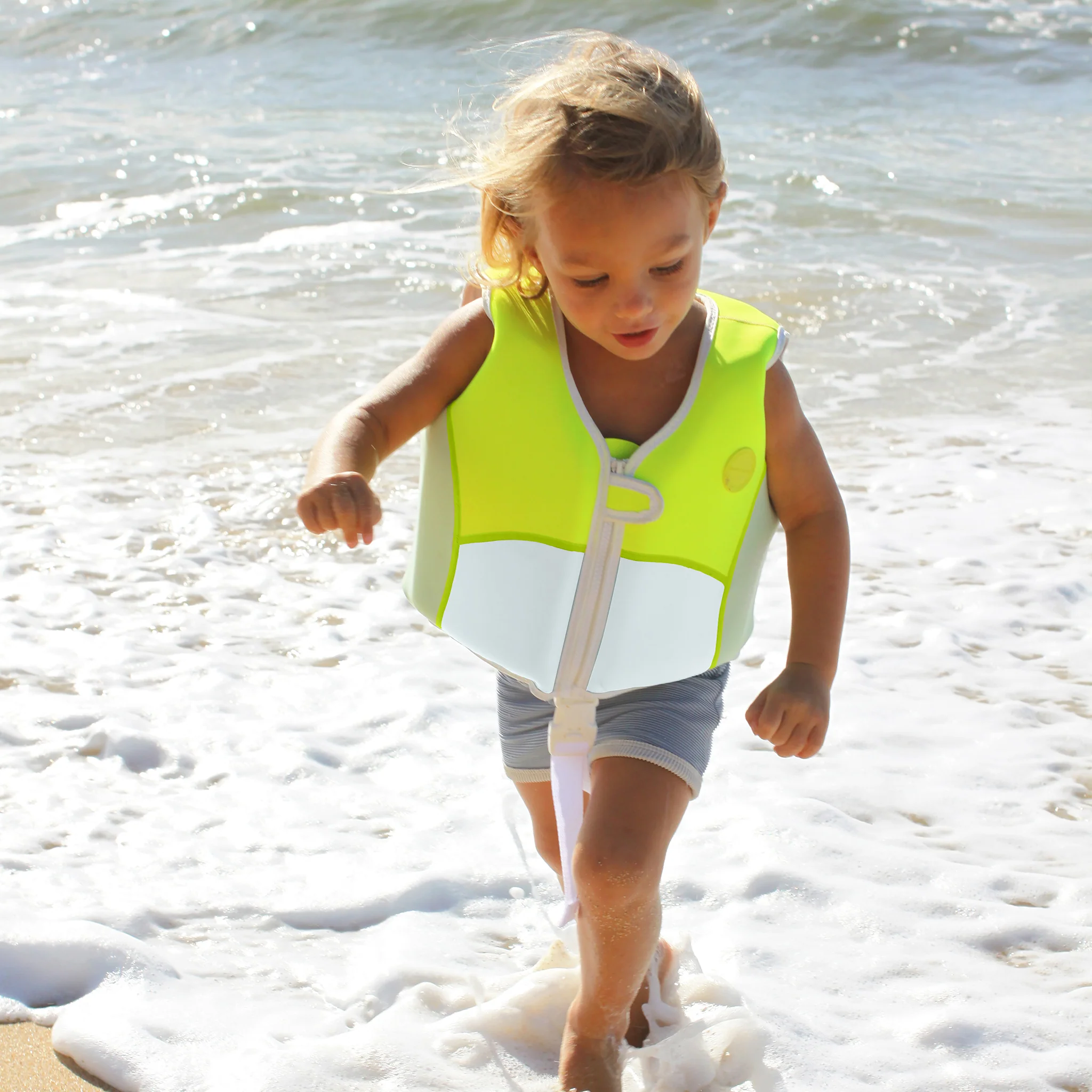 Swim Vest 2-3 - Shark Tribe Blue Neon Citrus - Image 2
