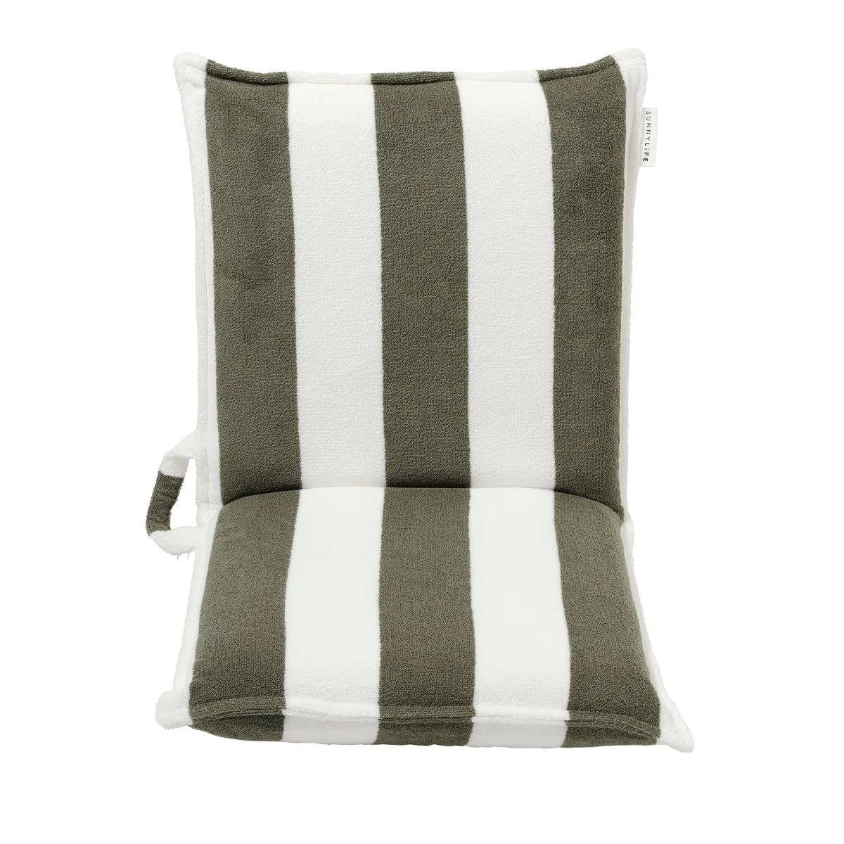 Terry Travel Lounger - Olive Stripe - Image 5