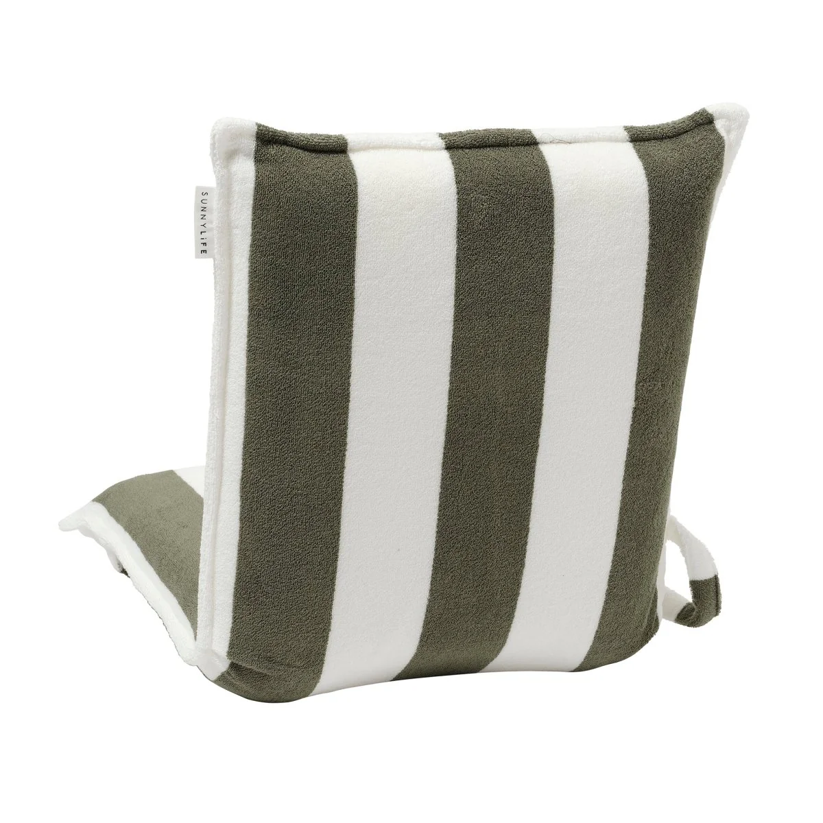 Terry Travel Lounger - Olive Stripe - Image 6